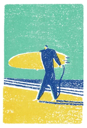 Surfeur sur la plage