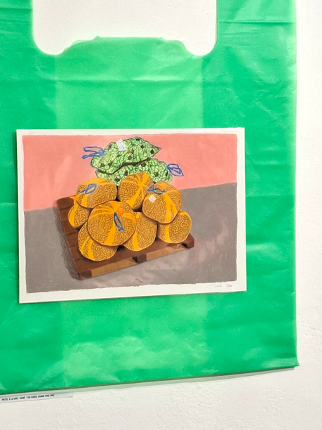 2Ox20 cm - Pastel à la cire - signé / 180 euros (vendu avec sac)