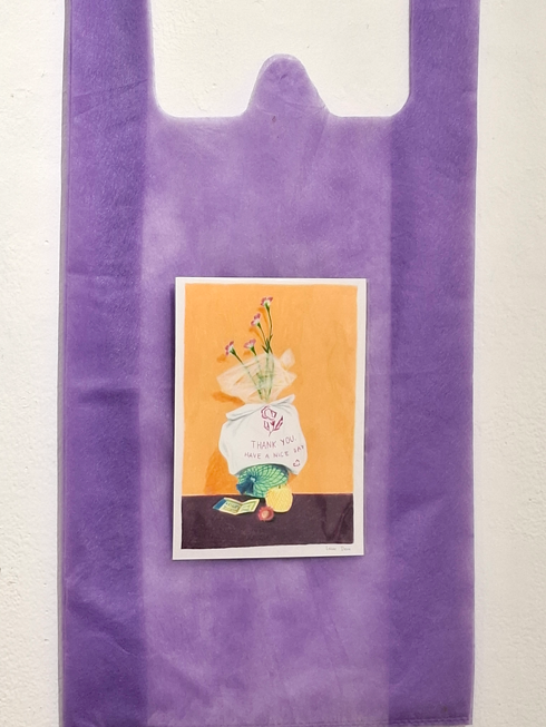 14,8x21 cm - Pastel à la cire - signé / 150 euros (vendu avec sac)