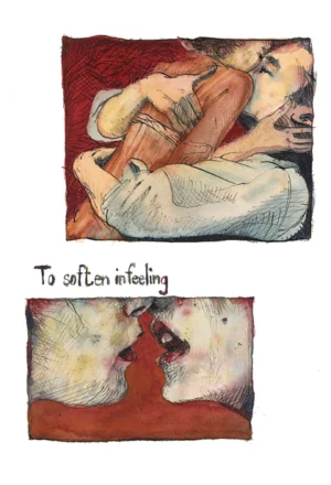 To soften in feeling